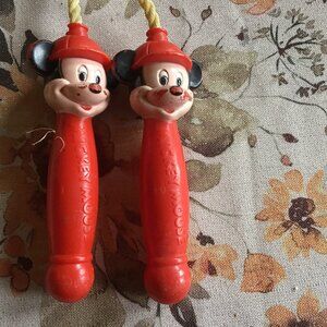 Walt Disney Production Mickey Mouse Jump Rope 72" Rope 5" Handles - Collectible